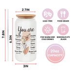 Gepersonaliseerde Geboortebloem Bijbel Citaten 20oz Frosted glazen beker met deksel en rietje christelijke Inspiratie Moederdag cadeau voor vrouwen
