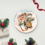 Personalisierte Leben ist besser mit Pelz Baby Runde Acryl hängenden Ornament mit roten Ahornblättern Hintergrund Weihnachten Geburtstag Geschenk für 