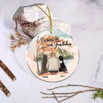 Personalisierte Leben ist besser mit Pelz Baby Runde Acryl hängenden Ornament mit roten Ahornblättern Hintergrund Weihnachten Geburtstag Geschenk für 