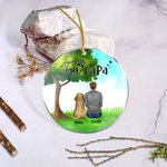 Personalizzato Mamma o papà di pelliccia Ornamento da appendere in acrilico rotondo con sfondo in vetro verde Regalo di Natale e compleanno per gli am