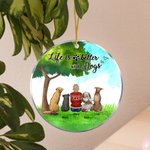 Personalizzato La vita è migliore con un cane Ornamento da appendere in acrilico rotondo con sfondo in vetro verde Regalo di Natale e di compleanno pe