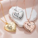 Personalised Mama Bear Heart Shape Birthstone Locket Necklace with Engraved Name Mother's Day Birthday Gift for Her