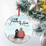 Personalizzato Forever in My Heart Ornamento da appendere in acrilico rotondo con sfondo di gabbiano Regalo di Natale e compleanno per chi ama i cani