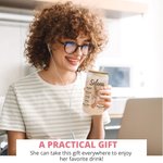 Gepersonaliseerde Geboortebloem Bijbel Citaten 20oz Frosted glazen beker met deksel en rietje christelijke Inspiratie Moederdag cadeau voor vrouwen