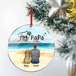 Ornamento da appendere in acrilico rotondo personalizzato con sfondo marino Regalo di Natale e di compleanno per gli amanti dei cani