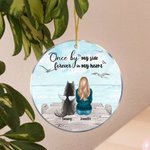 Ornement en Acrylique Personnalisé avec Motif Personnage et Chien Décoration Pendentif Cadeau Anniversaire Nöel pour Ceux Qui Aiment les Chiens