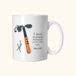 Personalizowany kubek ceramiczny Building Memories with You z odciskiem stopy 1-8 Hammer Prezent urodzinowy na Dzień Ojca dla taty i dziadka