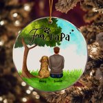 Personalizzato Mamma o papà di pelliccia Ornamento da appendere in acrilico rotondo con sfondo in vetro verde Regalo di Natale e compleanno per gli am