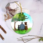 Personalized Once by My Side Forever in My Heart Round Acrylic Hanging Ornament with Green Glass Background Christmas Birthday Gift for Dog Lover