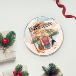 Personalizzato Mamma cane o papà cane Ornamento da appendere in acrilico rotondo con sfondo di foglie d'acero rosse Regalo di compleanno di Natale per