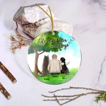 Personalizzato La vita è migliore con un cane Ornamento da appendere in acrilico rotondo con sfondo in vetro verde Regalo di Natale e di compleanno pe