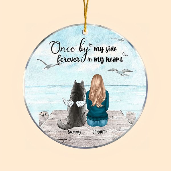 Ornement en Acrylique Personnalisé avec Motif Personnage et Chien Décoration Pendentif Cadeau Anniversaire Nöel pour Ceux Qui Aiment les Chiens