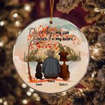 Personalizzato Una volta al mio fianco per sempre nel mio cuore Ornamento da appendere in acrilico rotondo con sfondo di foglie d'acero rosse Regalo d