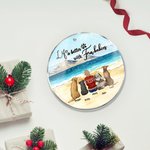 Spersonalizowane życie jest lepsze z futrzanym dzieckiem Okrągły akrylowy wiszący ornament z nadmorską scenerią w tle Świąteczny prezent urodzinowy dla miłośnika psów