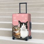 Personalised Pet Photo Multicolour Luggage Cover with Name Fits 18-32 Inches Suitcase Travel Accessories Gift for Travel Lover Pet Lover