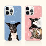 Acuarela Personalizada Foto Mascota TPU Slim Phone Case con Nombre Multicolor Disponible Regalo para Amante del Perro Gato