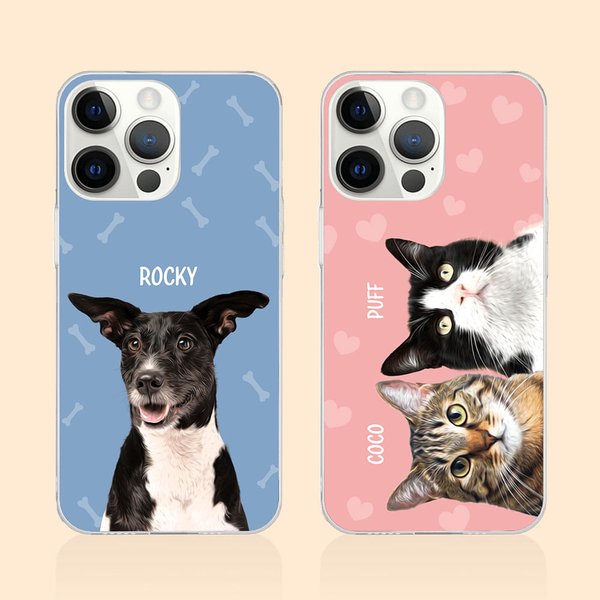 Personalizzato acquerello Pet Photo TPU Slim Phone Case con il nome Multicolore disponibile regalo per l'amante del cane gatto