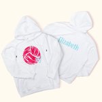 Sudadera con capucha del equipo de voleibol personalizada con dibujo de corazón y nombre Regalo de cumpleaños el día del partido para los jugadores am