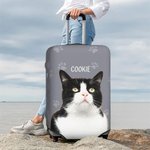 Personalised Pet Photo Multicolour Luggage Cover with Name Fits 18-32 Inches Suitcase Travel Accessories Gift for Travel Lover Pet Lover