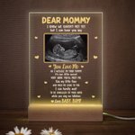 Personlig baby ultraljud foto LED akrylplatta med 4 justerbara färger Baby tillkännagivande Första mors dag present till ny mamma