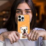 Acuarela Personalizada Foto Mascota TPU Slim Phone Case con Nombre Multicolor Disponible Regalo para Amante del Perro Gato