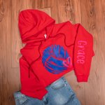 Sudadera con capucha del equipo de voleibol personalizada con dibujo de corazón y nombre Regalo de cumpleaños el día del partido para los jugadores am