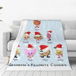 Coperta personalizzata con i biscotti preferiti della nonna con 1-8 nomi di bambini Regalo di Natale per la mamma nonna