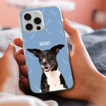Acuarela Personalizada Foto Mascota TPU Slim Phone Case con Nombre Multicolor Disponible Regalo para Amante del Perro Gato