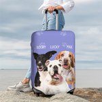 Personalised Pet Photo Multicolour Luggage Cover with Name Fits 18-32 Inches Suitcase Travel Accessories Gift for Travel Lover Pet Lover