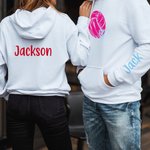 Sudadera con capucha del equipo de voleibol personalizada con dibujo de corazón y nombre Regalo de cumpleaños el día del partido para los jugadores am