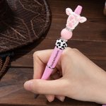 Personlig söt Western Cow Print Beaded kulspetspenna med namn Kontorsmaterial Födelsedagspresent för Cow Lovers