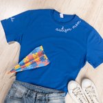 Personalizada Autismo Mamá Camiseta Sudadera con Nombre de Niño y y Puzzle Infinito Símbolo de la Cinta Día de la Madre Cumpleaños Regalo para Mamá Am
