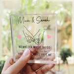 Personalisierte Mutter und Tochter Holding Hands Acryl Plaque mit Text Muttertag Geburtstag Geschenk für Mami