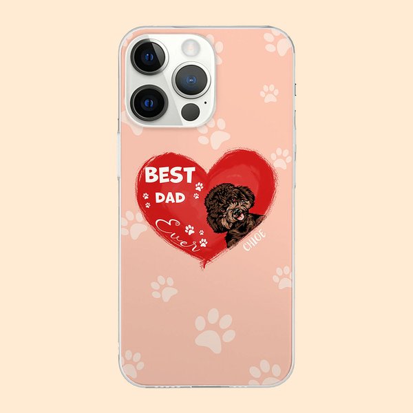 Personalizzato Best Dog Cat Mom and Dad Clear Cell Phone Case con nome Regalo di compleanno per gli amanti degli animali domestici