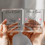 Personalisierte Mutter und Tochter Holding Hands Acryl Plaque mit Text Muttertag Geburtstag Geschenk für Mami