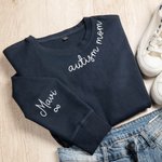 Personalizada Autismo Mamá Camiseta Sudadera con Nombre de Niño y y Puzzle Infinito Símbolo de la Cinta Día de la Madre Cumpleaños Regalo para Mamá Am