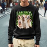 Maglietta personalizzata in stile retrò Bootleg con nome e foto di animali domestici Divertente regalo di compleanno Rap per chi ama gli animali domes