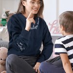 Personalizada Autismo Mamá Camiseta Sudadera con Nombre de Niño y y Puzzle Infinito Símbolo de la Cinta Día de la Madre Cumpleaños Regalo para Mamá Am