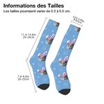 Chaussettes Personnalisées avec Photo de l'Aminal avec Oreilles du Lapin Cadeau Anniversaire Pâques pour Amateur de l'Animal de Campagnie