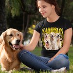 Maglietta personalizzata in stile retrò Bootleg con nome e foto di animali domestici Divertente regalo di compleanno Rap per chi ama gli animali domes