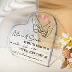 Personalisierte Mutter und Tochter Holding Hands Acryl Plaque mit Text Muttertag Geburtstag Geschenk für Mami