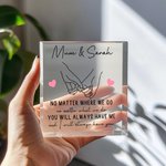 Personalisierte Mutter und Tochter Holding Hands Acryl Plaque mit Text Muttertag Geburtstag Geschenk für Mami