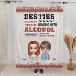 Personalised Besties Here's To Another Year Of Bonding Over Alcohol Blanket Birthday Graduation Gift for Friends