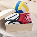 Coperta morbida da pallavolo personalizzata con testo Compleanno Gioco Sport Regalo per chi ama la pallavolo