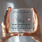 Personalisierte Mutter und Tochter Holding Hands Acryl Plaque mit Text Muttertag Geburtstag Geschenk für Mami