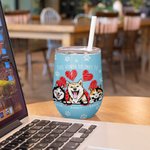 Henkilökohtainen Tämä Ihminen kuuluu Kissa Koira muotokuva 12oz Viini Tumbler Syntymäpäivälahja Lemmikkieläinten rakastaja Omistaja