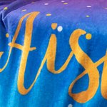 Gepersonaliseerde Multicolor Sparkling Glitter Gradient Design Zachte fleece deken met naam Verjaardag Verjaardagscadeau voor familie