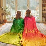 Gepersonaliseerde Multicolor Sparkling Glitter Gradient Design Zachte fleece deken met naam Verjaardag Verjaardagscadeau voor familie