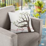 Taie d'Oreiller Personnalisée avec 1-22 Noms en Forme d'Arbre Généalogique Cadeau d'Anniversaire Fête des Mères pour Maman Grand-mère