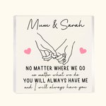 Personalisierte Mutter und Tochter Holding Hands Acryl Plaque mit Text Muttertag Geburtstag Geschenk für Mami